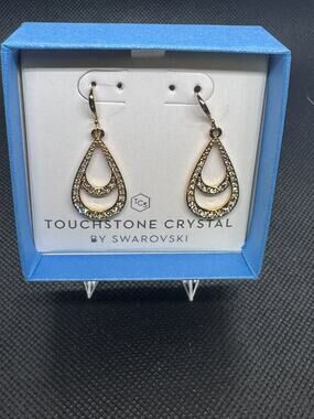 Touchstone Crystal by Swavorski Radiating Loops Earrings 1407E